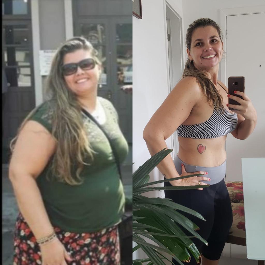 Antes e depois de Alana, -36kg